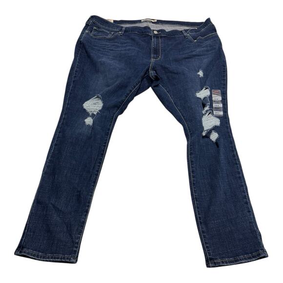 NWT Levi's 711 Women's 24W Mid Rise Slim Through Hip Thigh Skinny Blue Jeans - Picture 1 of 15